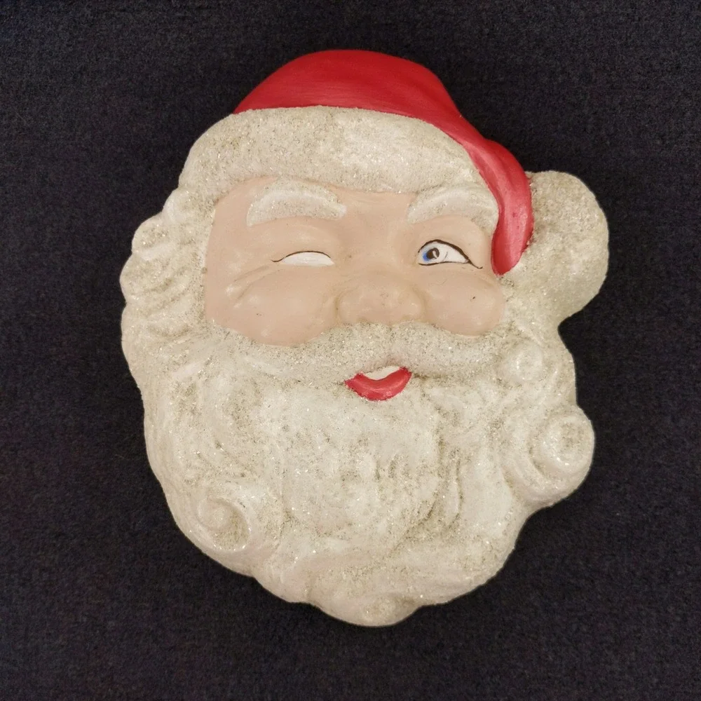 Vintage Santa Claus Face Wall Plaque‎ 8